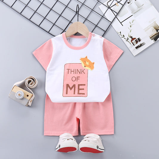 Children's Short-sleeved Suit Pure Cotton T-shirt Shorts
