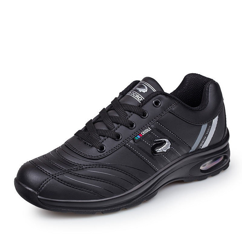 Men's Casual Leather Sneakers Flat Heel Dad Shoes