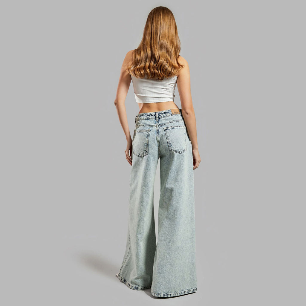 Street Lace Stitching Bootcut Denim Jeans
