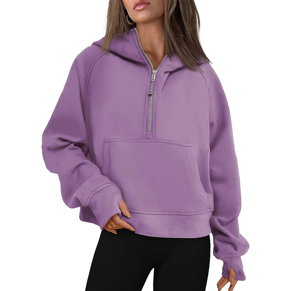 Fall Winter Thick Hooded Zipper Sweater