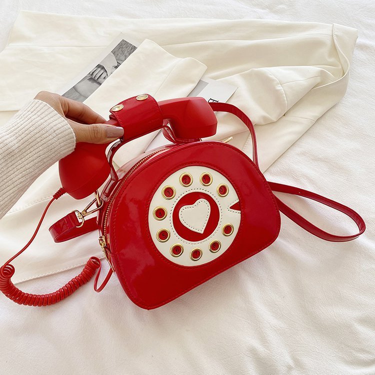 Candy Color PU Round Cross-Border Handbag for Girls Medium 21x16x9cm