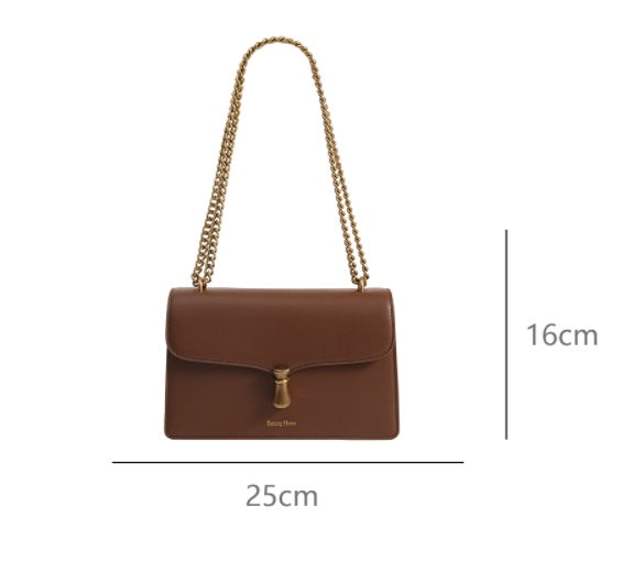 Sac bandoulière carré en cuir de vachette pour femme