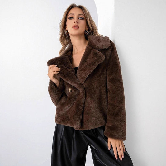 Fashion Loose Short Fox Fur Women's Coat