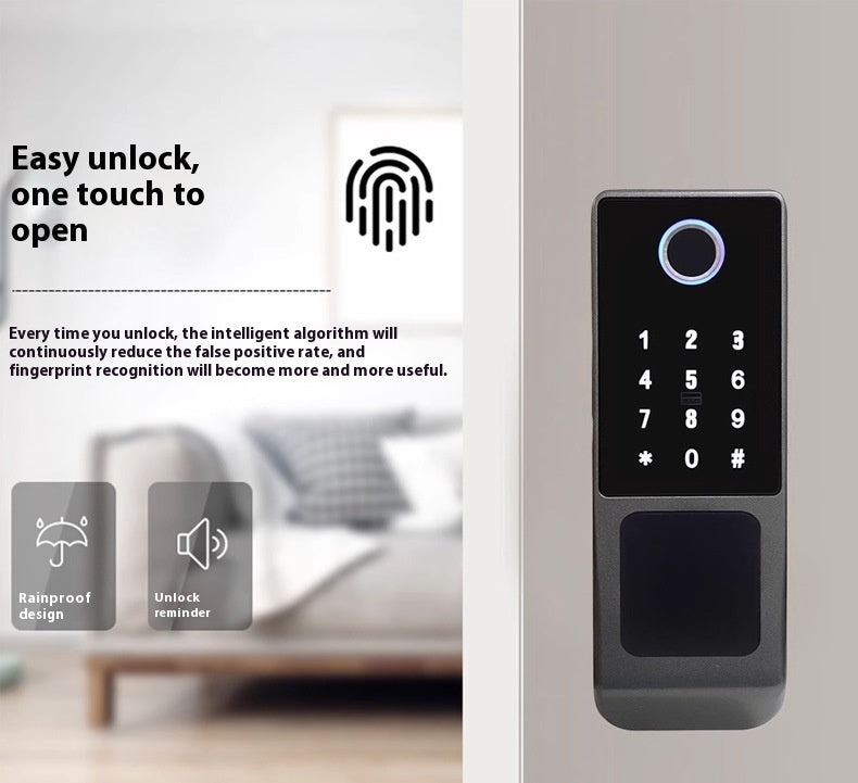 Smart Exterior Electronic Fingerprint Door Lock with Password & Remote Unlock