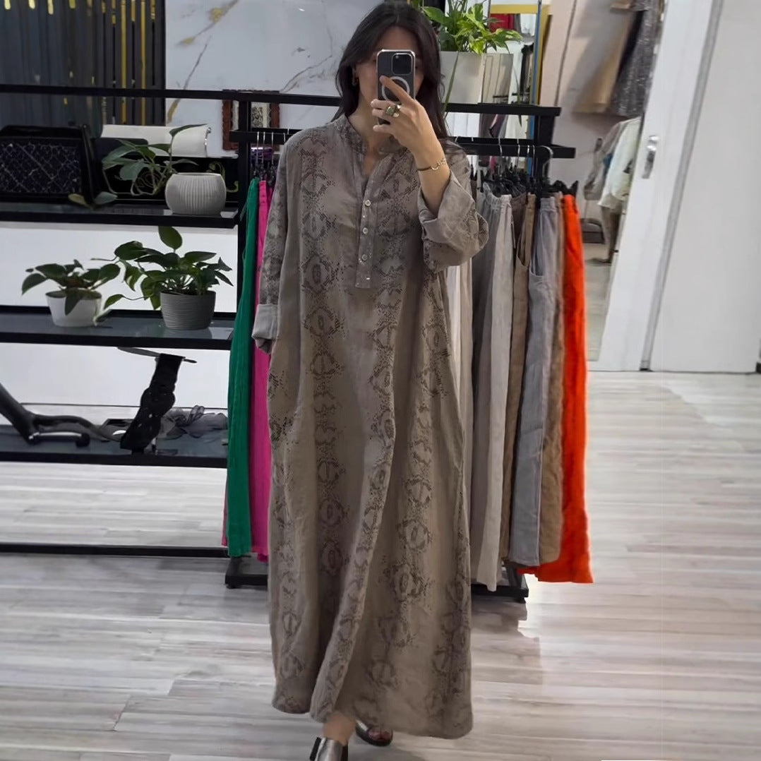 Women's Fashion Stitching Design Elegant Long Sleeve Dress