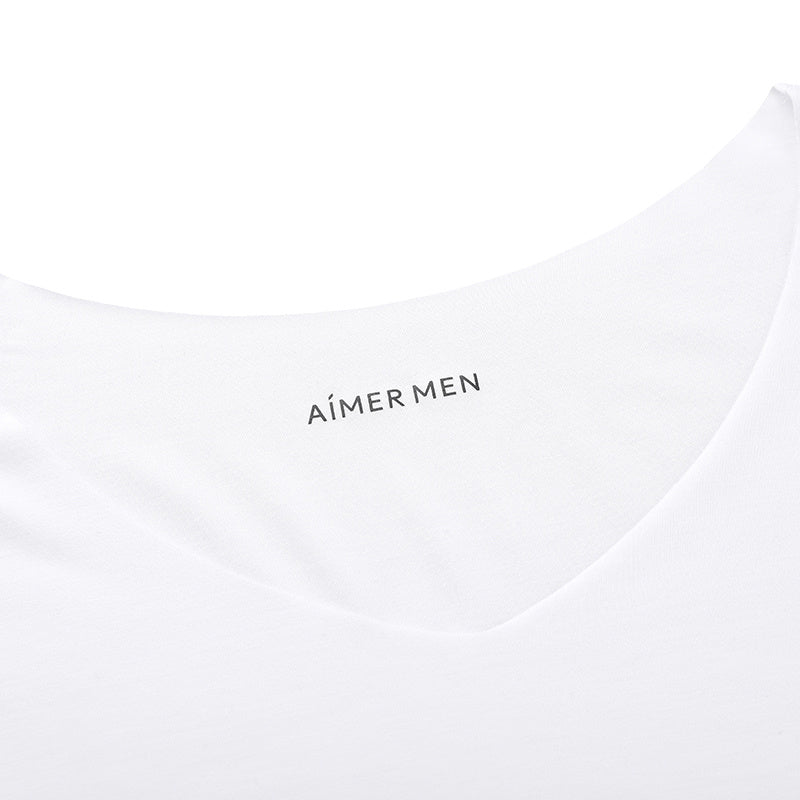 Men's Casual Modal Solid Color Short Sleeve Shirt