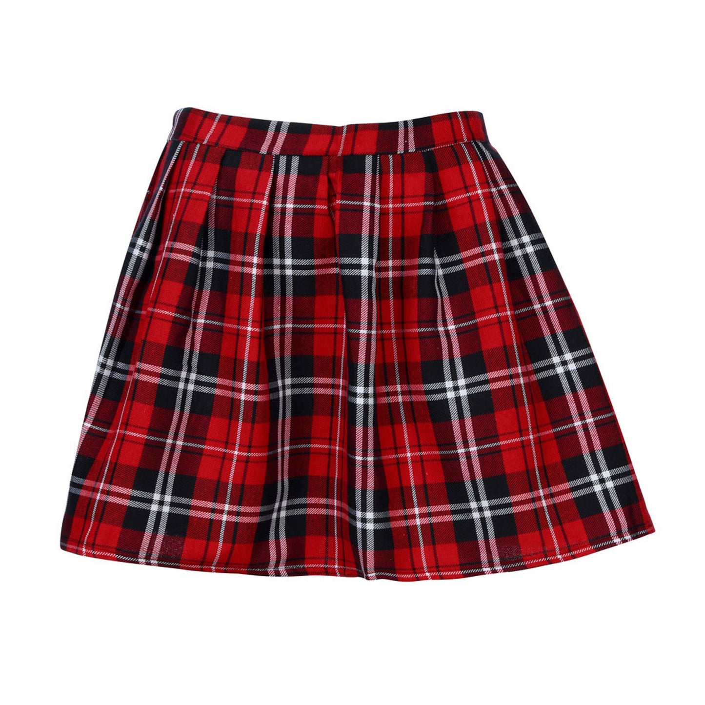 Jupe plissée à carreaux taille mi-haute pour femme