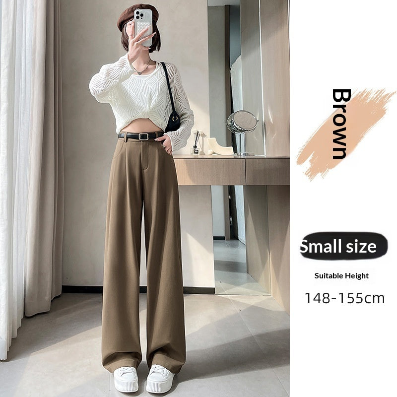 Spring Autumn High-End Loose Straight-Leg Pants for Slimming and Hip Coverage
