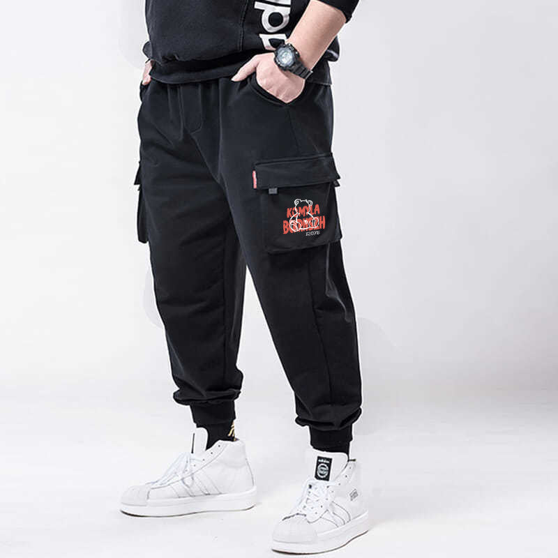 Pantalon de Travail Décontracté pour Hommes Grande Taille en Polyester Coupe Ample avec Chevilles Resserrées