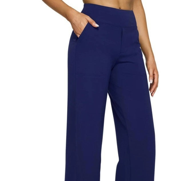High Waist Knitted Straight Trousers with Pockets