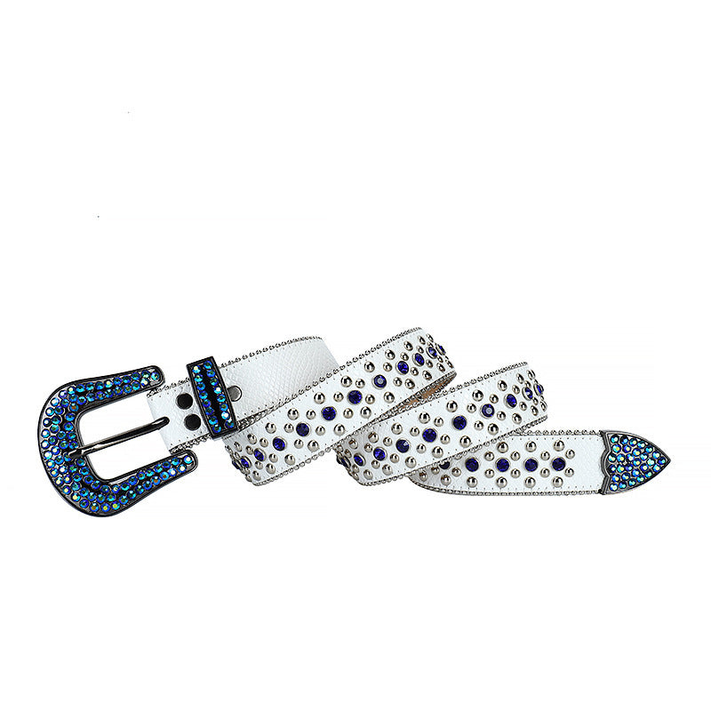 Diamond PU Leather Belt for Men and Women – Multiple Lengths