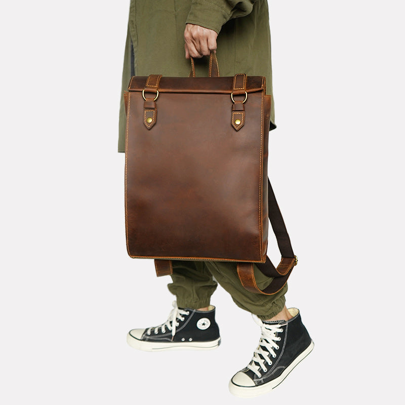 Men's Vintage Genuine Leather Backpack 40x30x15cm