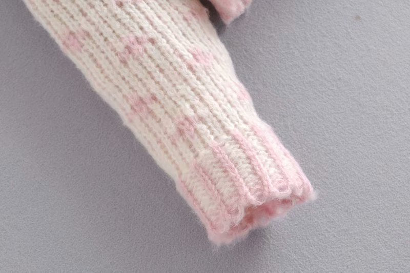 Autumn And Winter Women's Flower Love Sweater Cardigan