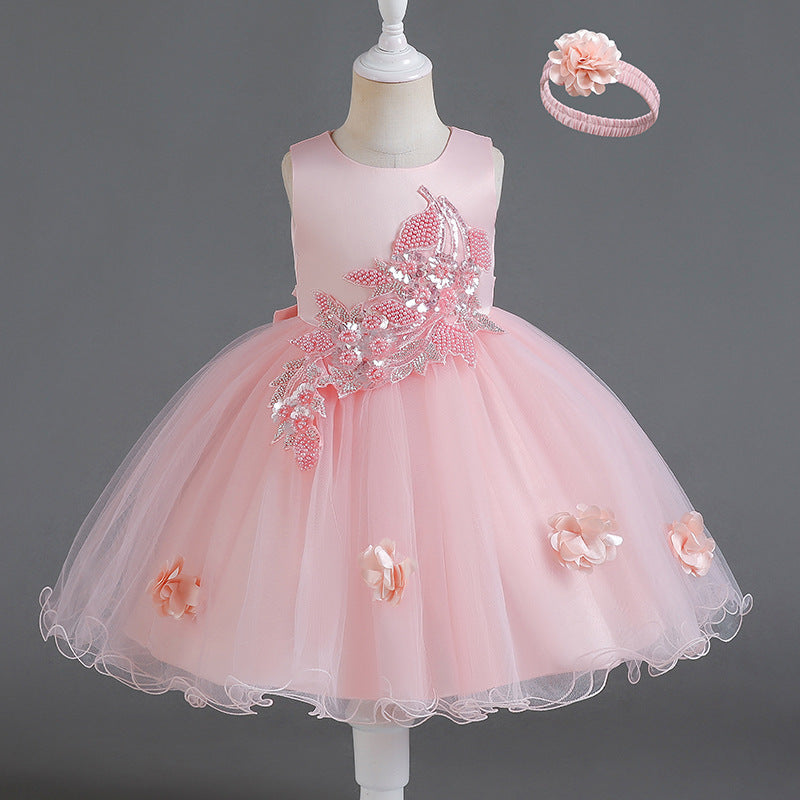 Girls' High-End Sleeveless Dress in Multiple Colors