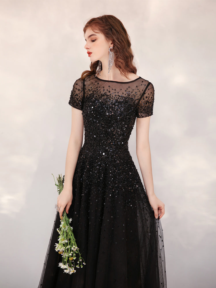 Robe longue d'hôtesse de luxe léger en mélange de polyester pour femme