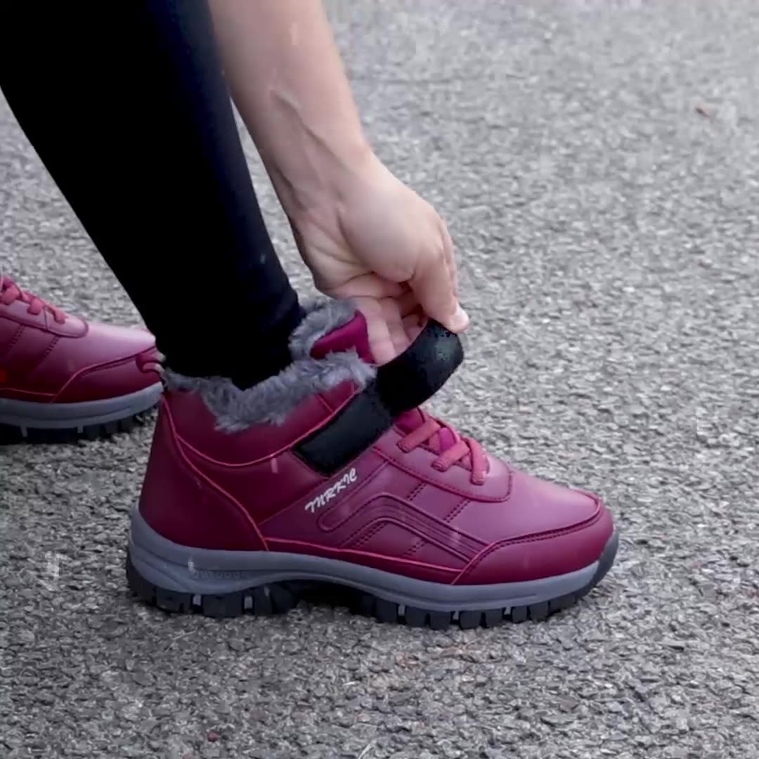 Bottes d'hiver chaudes et douces pour hommes et femmes avec scratch, chaussures de randonnée et d'escalade