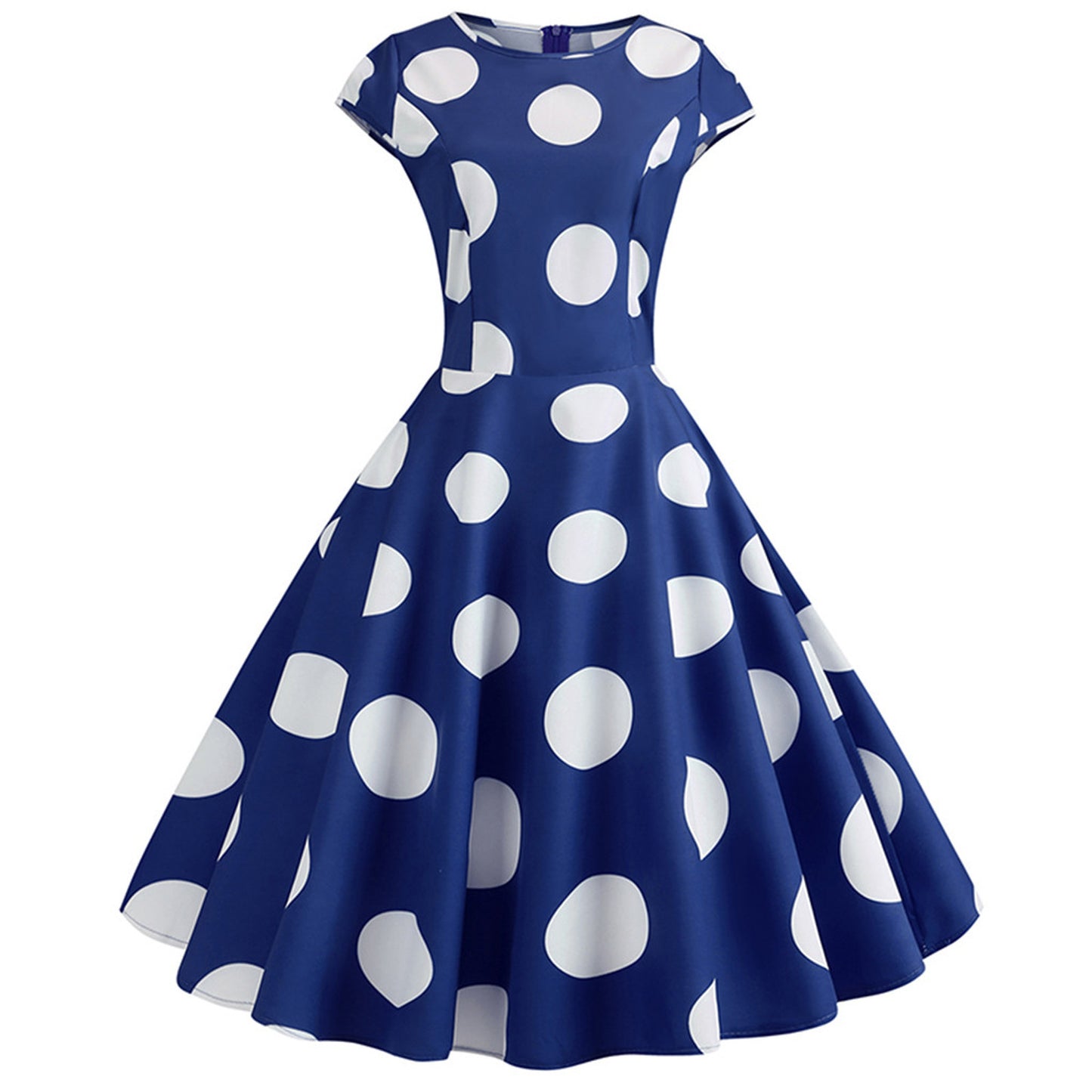 Women's Polka Dot Print Short Sleeve Dress