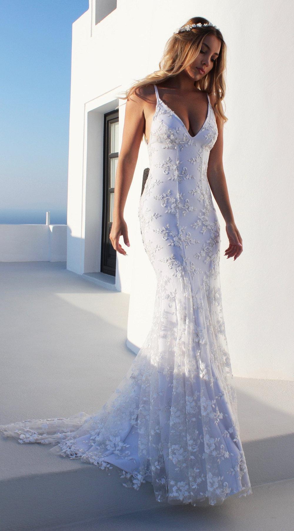 Sexy White Lace Bridal Wedding Dress for Women