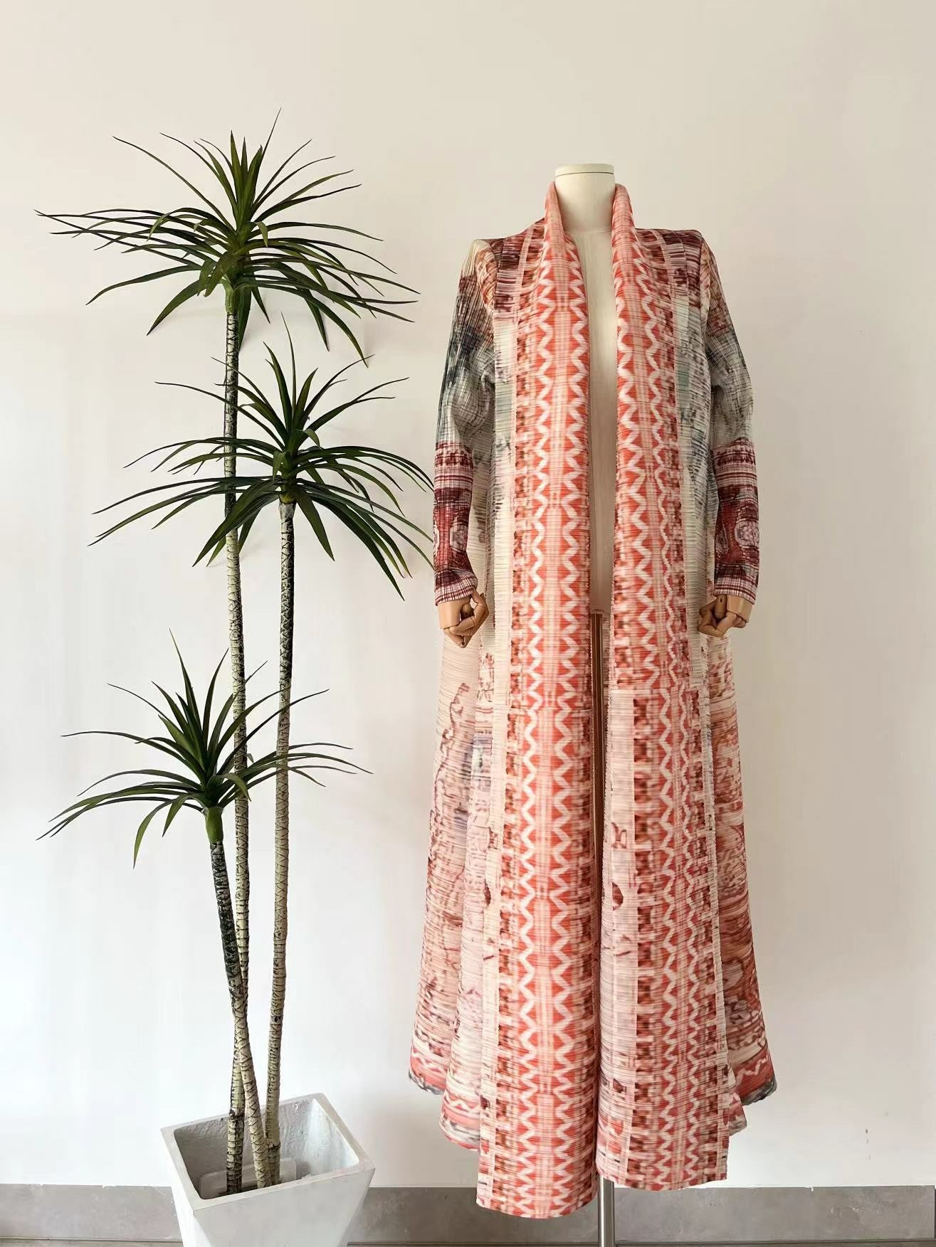 Trench polyvalent, abaya arabe élégante, imprimé