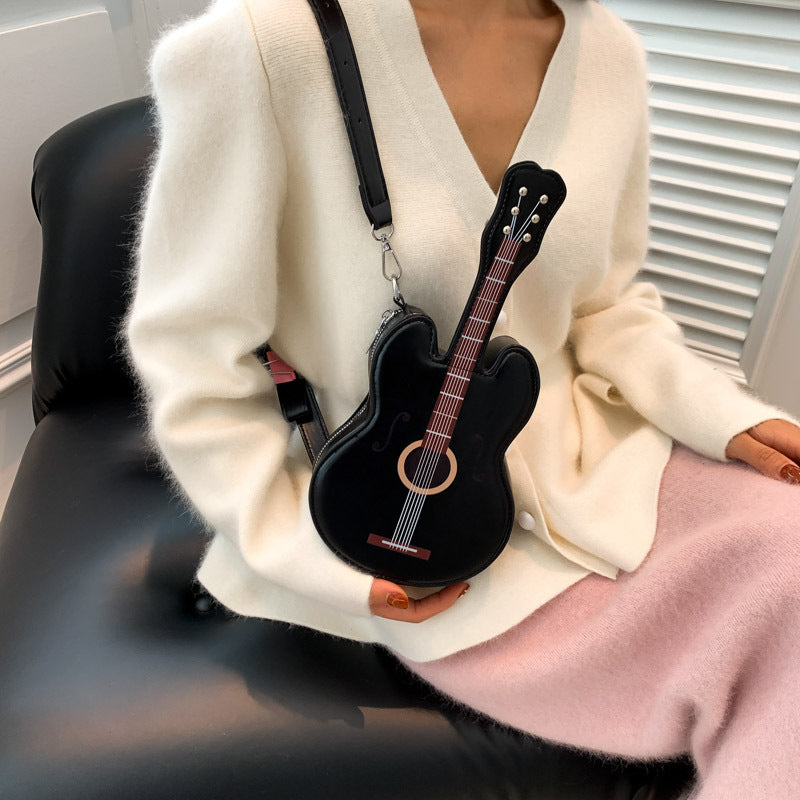 Guitar Chest Bag Crossbody Shoulder Bag for Women 16x21x5cm PU Medium Hard