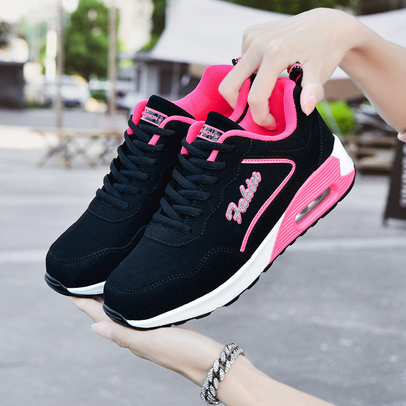 Plus Size Spring Leather Air Cushion Sports Shoes