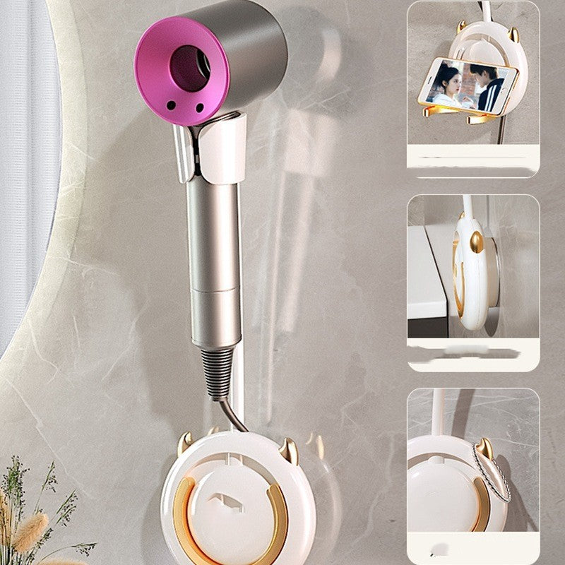 Wall-Mount Hair Dryer Shelf Without Punching