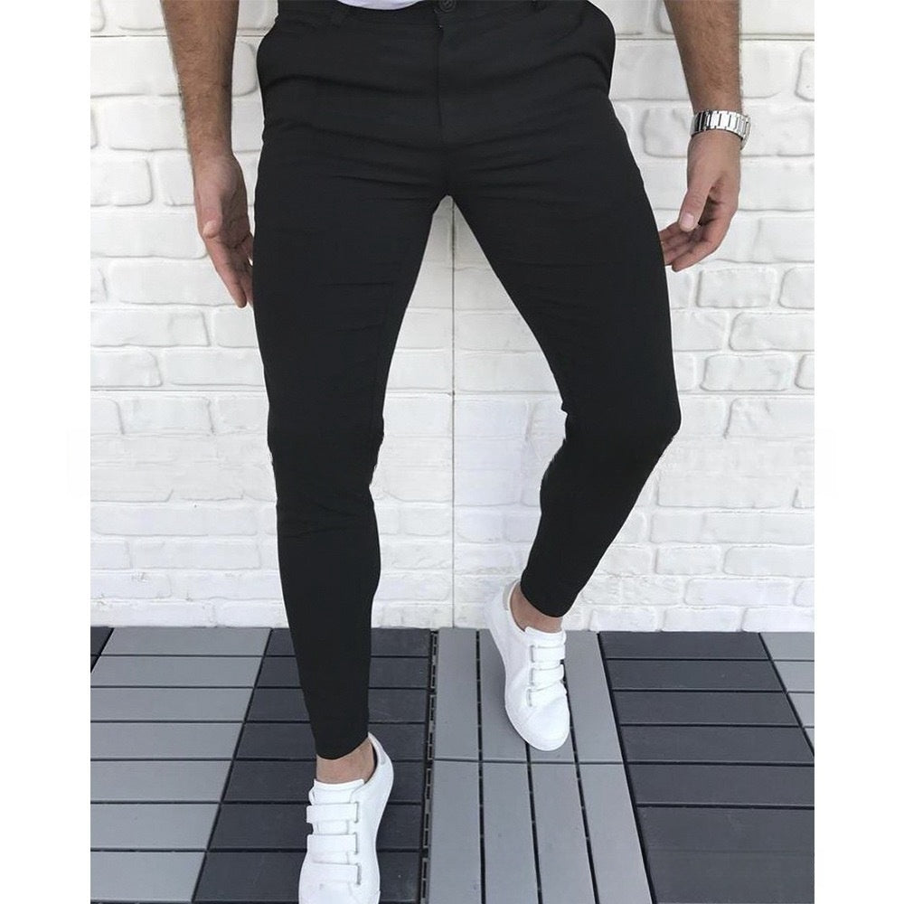 Pantalon à carreaux coupe skinny décontracté et confortable pour homme