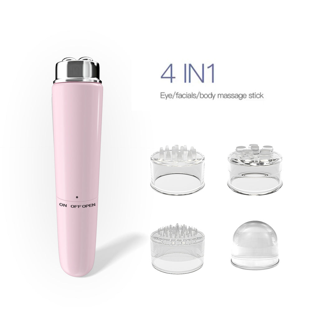 Masseur facial électrique 4 en 1 avec micro-vibration pour les cernes et les poches sous les yeux