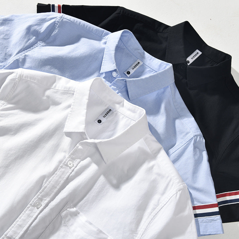 Men’s Short-sleeved Shirt Trendy Loose Printed Striped