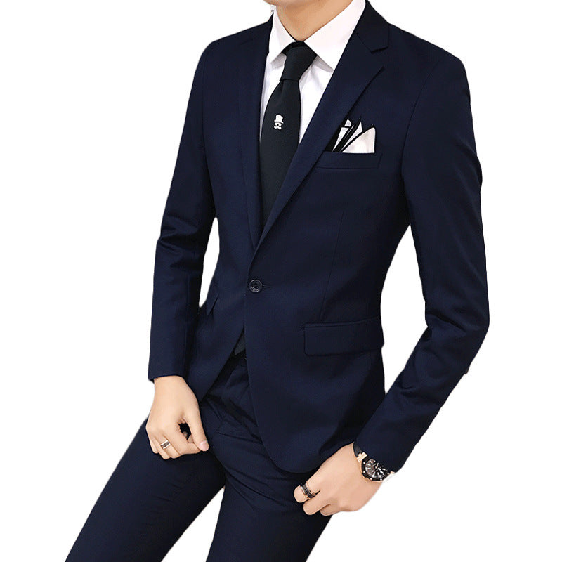 Costume décontracté pour hommes à un bouton de couleur unie