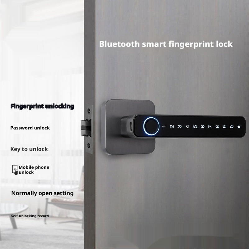 Serrure intelligente à empreintes digitales et mot de passe pour porte de chambre en bois