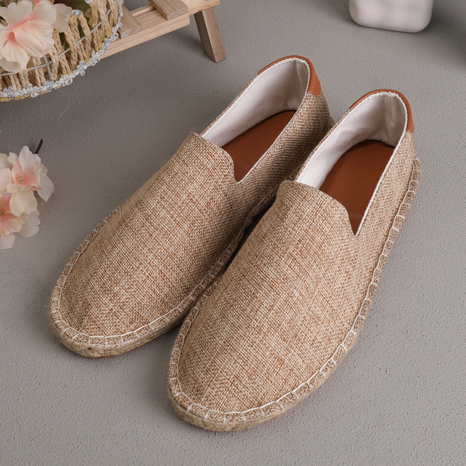 Mocassins en toile respirants et absorbants pour hommes