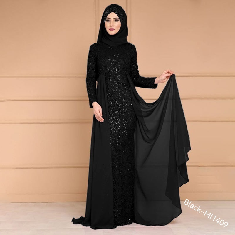Noble Elegant Slimming Sequined Retro Fish Tail Dress for Ladies