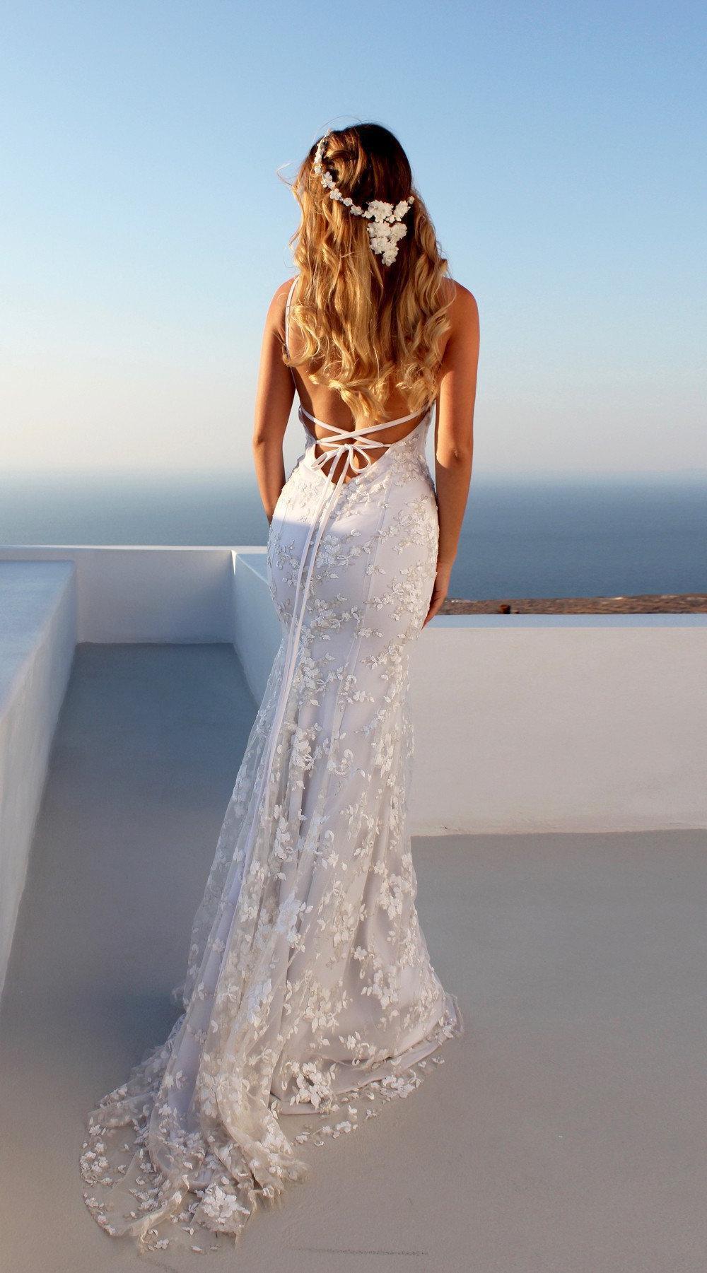 Sexy White Lace Bridal Wedding Dress for Women