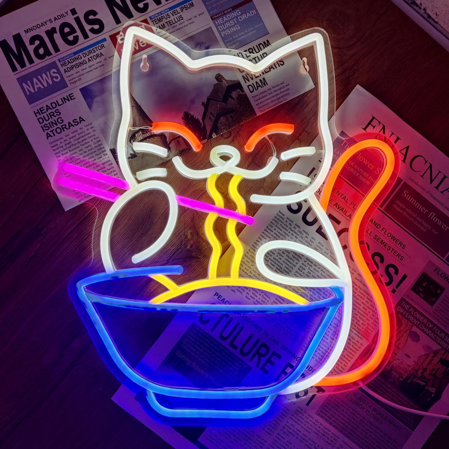 Panneau lumineux LED néon Lucky Cat pour animaux de compagnie