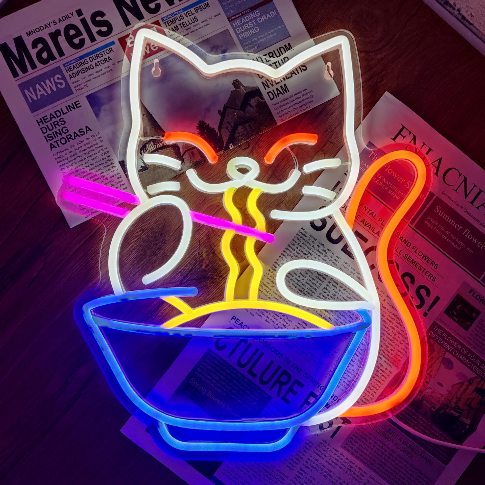 Panneau néon lumineux LED Lucky Cat design animal de compagnie