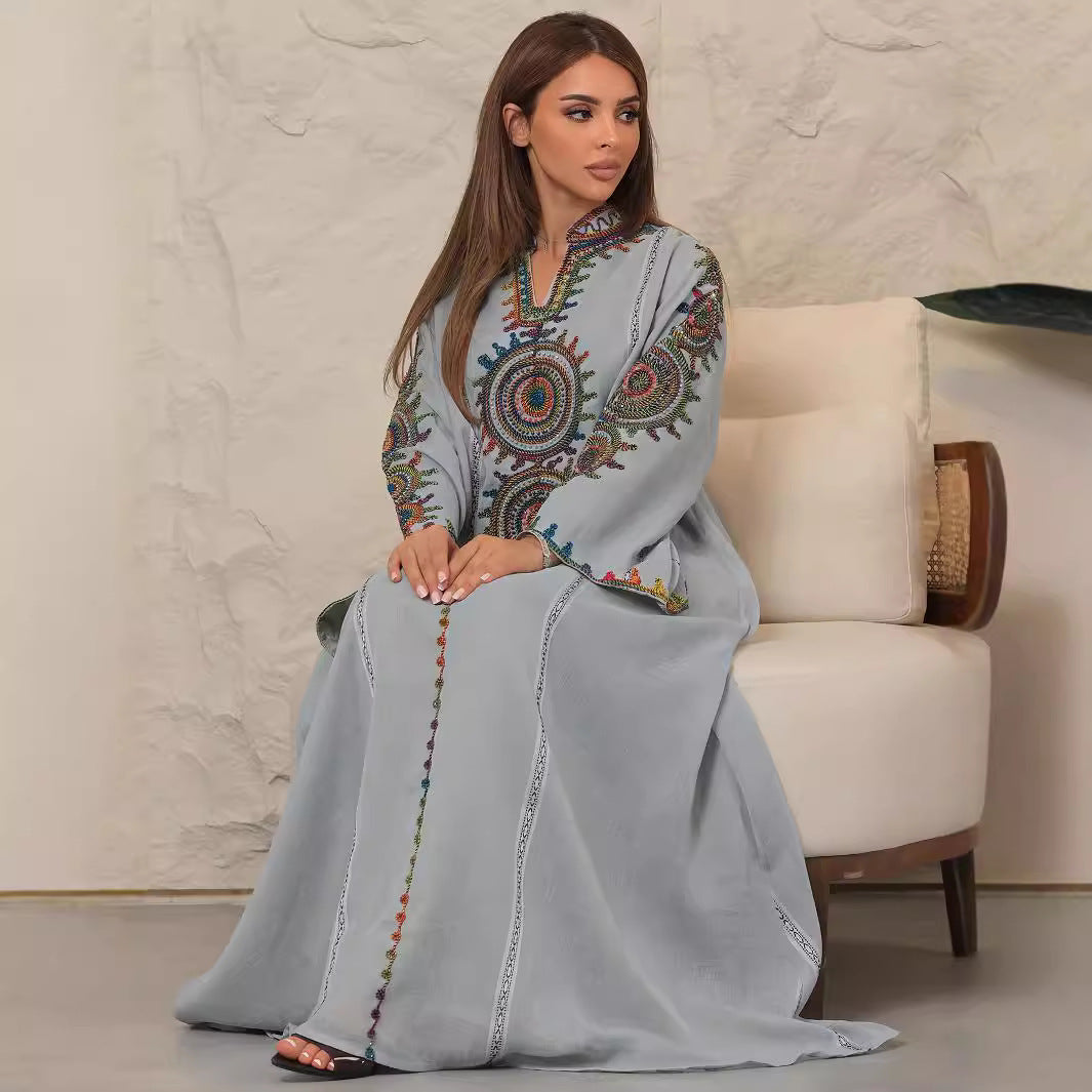 Arab Women's Embroidered Robe New Dress