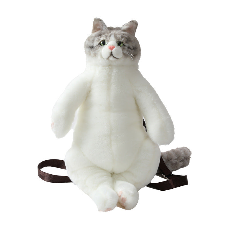 Sac à dos en peluche chat mode femme 22x12x14cm