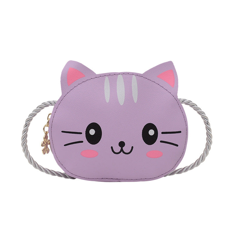 Mini sac à bandoulière mignon en dessin animé avec fermeture éclair pour enfants