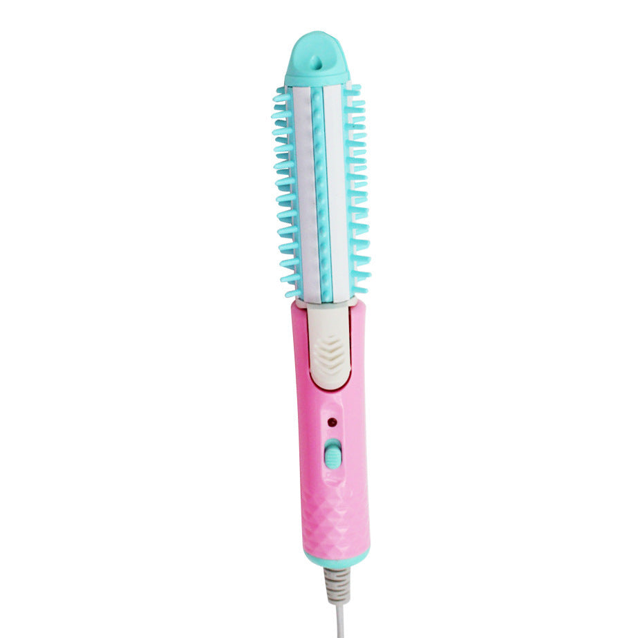 Mini 2-in-1 Electric Hair Curler & Straightener Brush 21cm