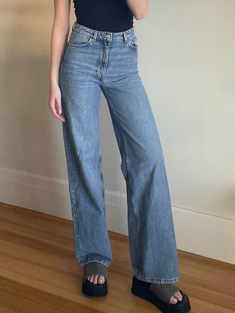 Jean femme droit ample rétro