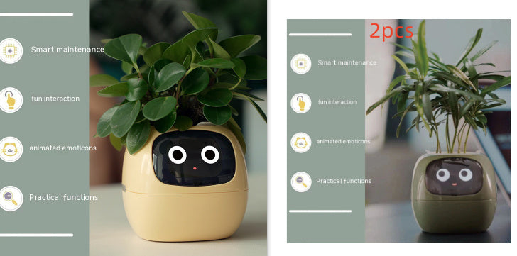 Smart Planter with 7 Sensors & AI Chips for Easy, Fun Plant Care – Over 49 Expressions