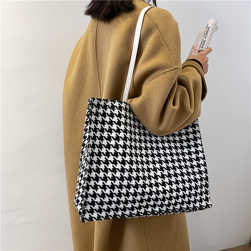 Sac bandoulière carré à rayures zébrées vintage coréen pour femmes