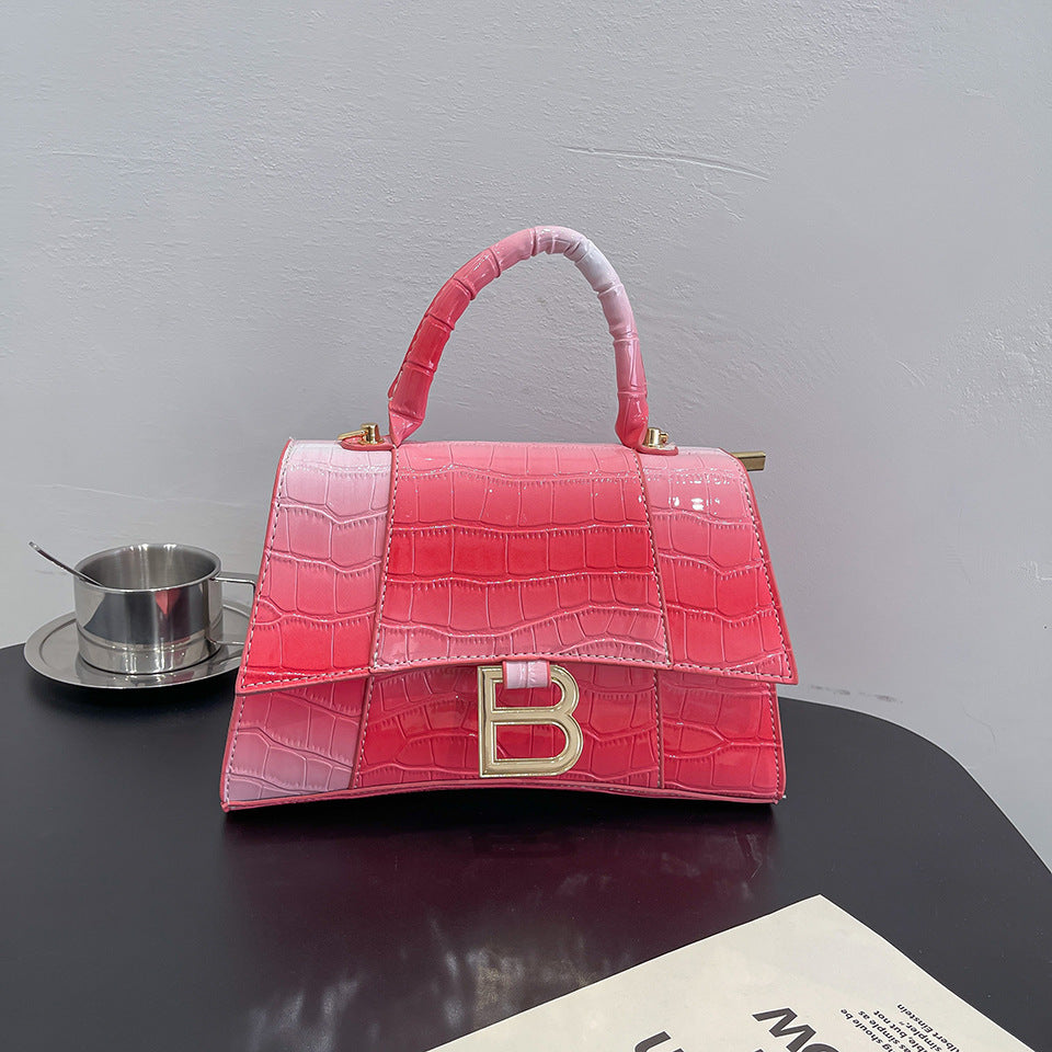 Women's Casual PU Crocodile Pattern Small Square Crossbody Bag 22cm