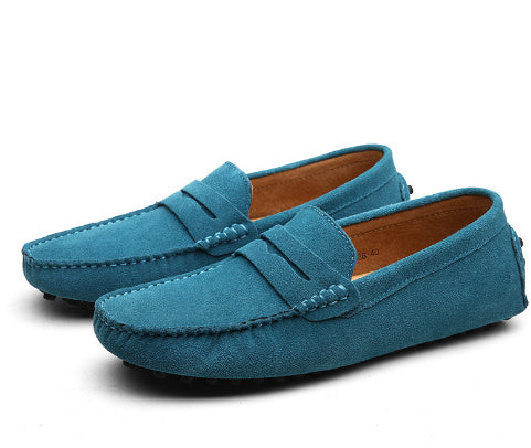 Men's Casual Cowhide Leather Shoes with Rubber Sole