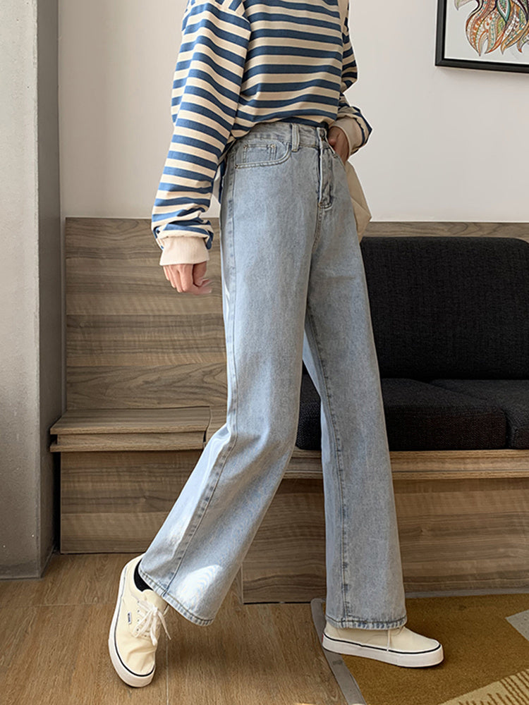 Women's Loose High Waist Slimming High Mopping Jeans