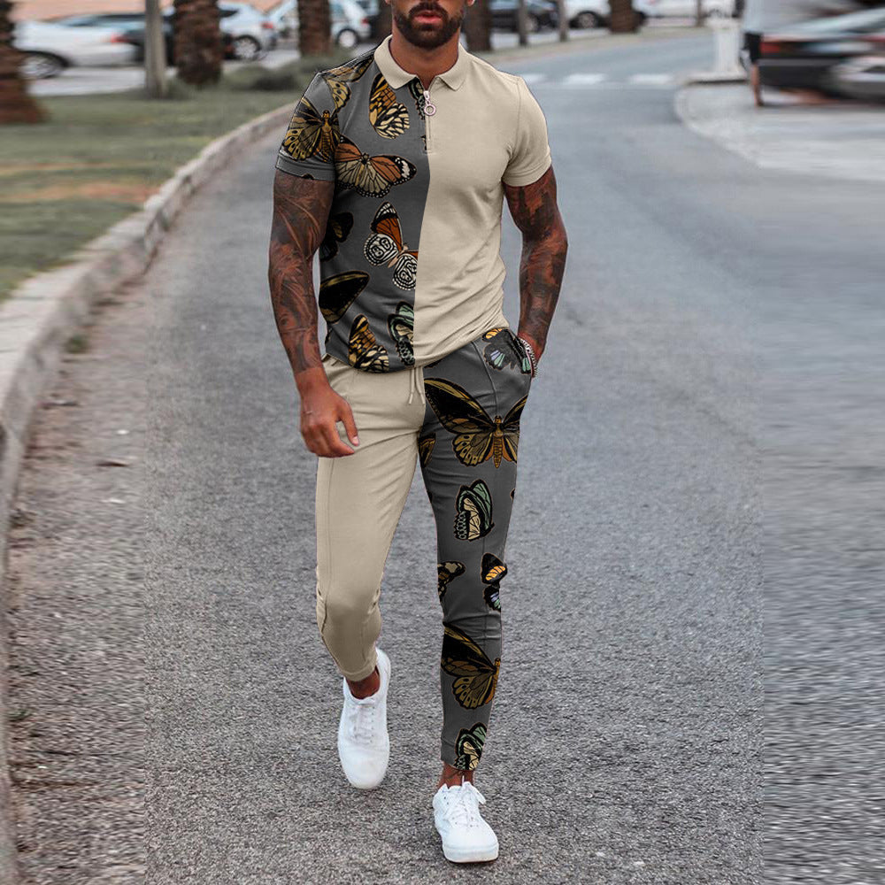 Ensemble Homme Été Casual Slim Fit T-Shirt & Pantalon