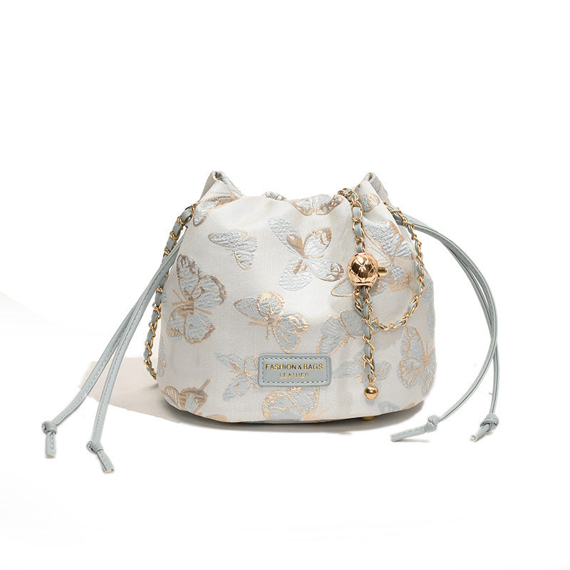 Woven Embroidered Jacquard Chain Crossbody Bag for Women