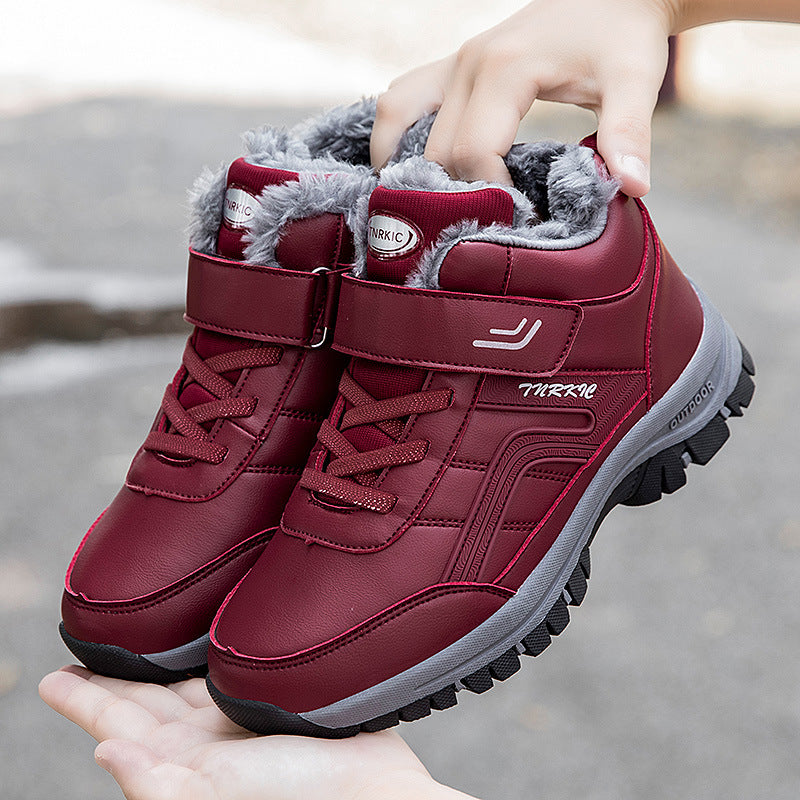 Bottes d'hiver chaudes et douces pour hommes et femmes avec scratch, chaussures de randonnée et d'escalade