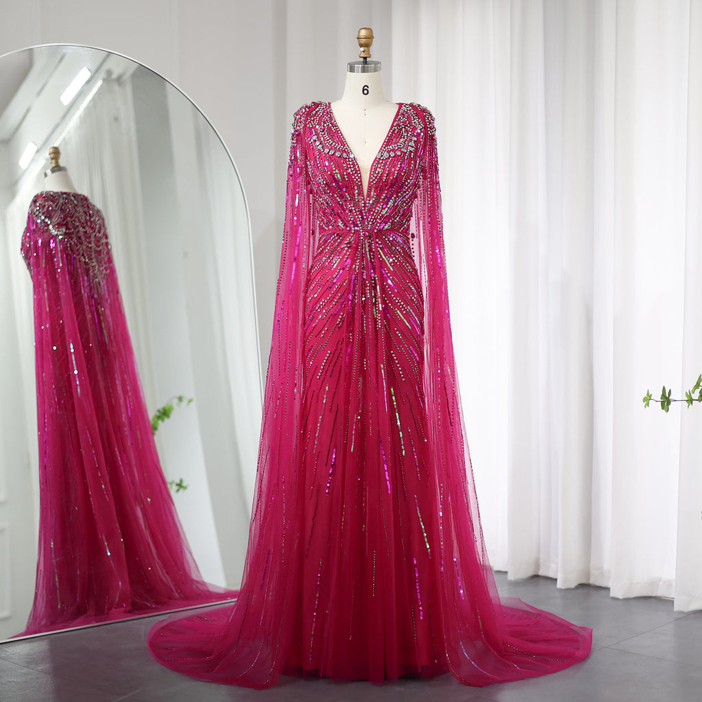 Elegant Long V-Neck Lace Dress in Multiple Colors